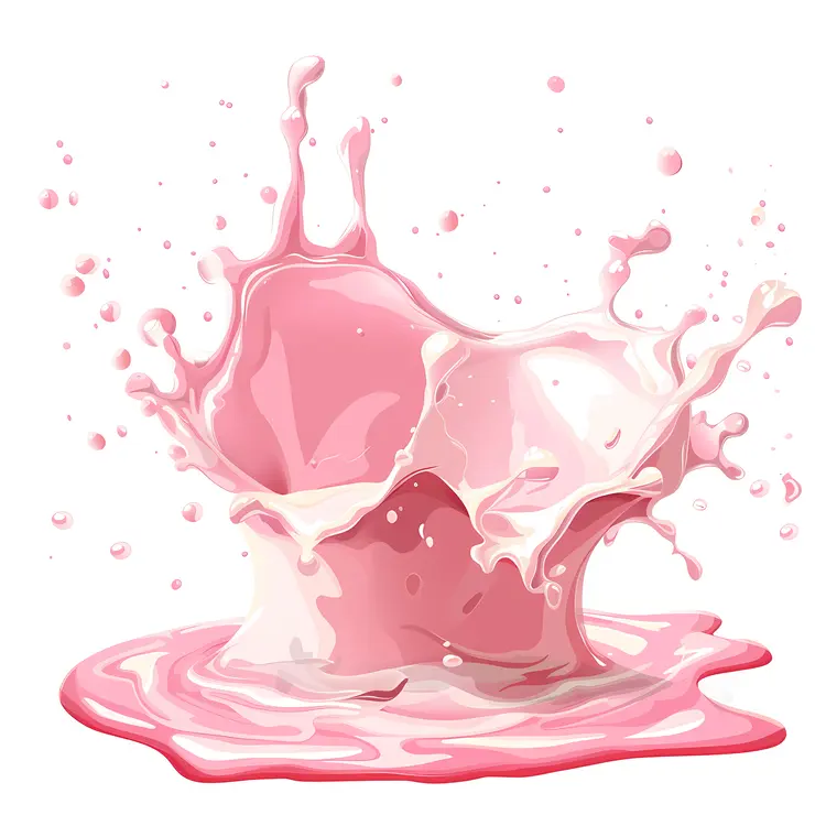 Pink and White Cream Splash