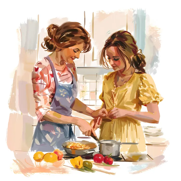 Women Cooking Together in the Kitchen