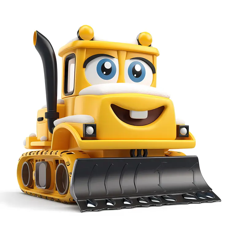 Yellow Cartoon Snowplow
