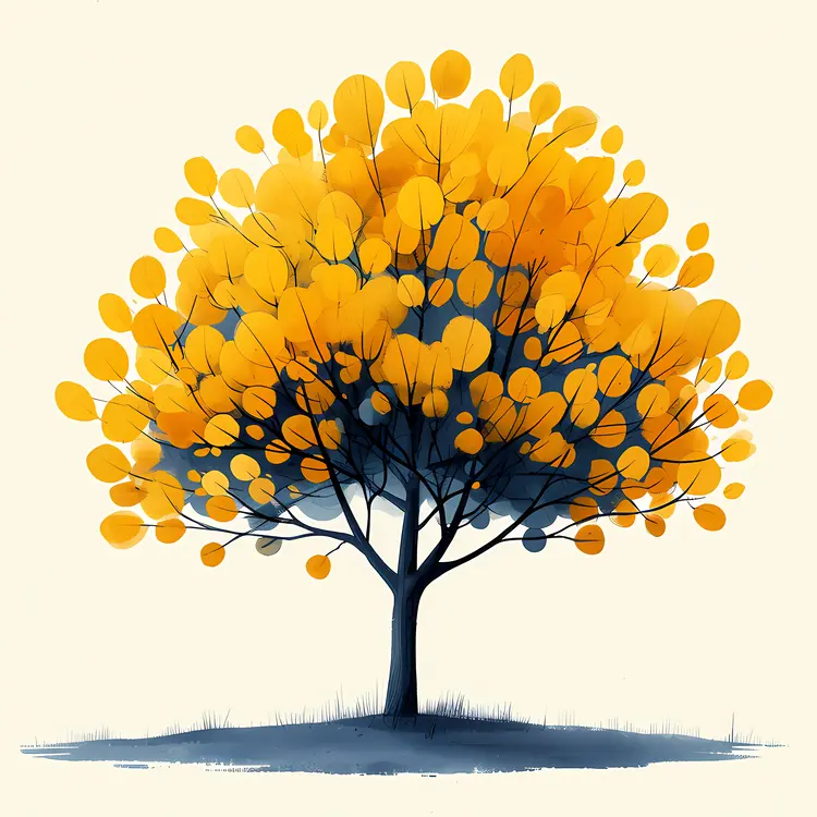 Beautiful Yellow Tree in Autumn