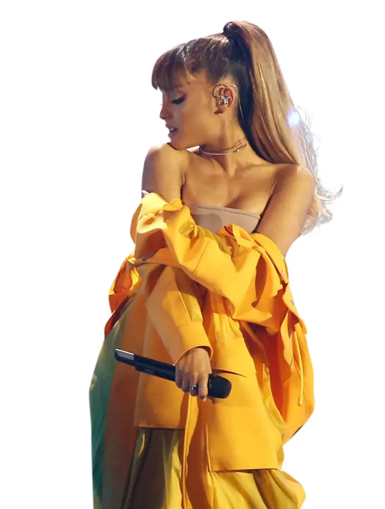 Woman in Yellow Outfit with Microphone