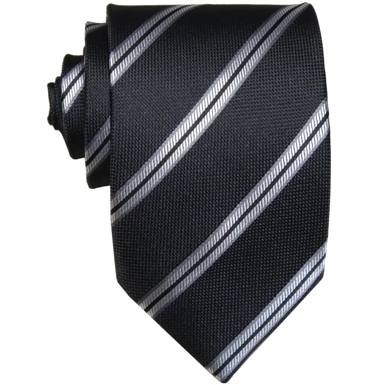 Black Striped Tie for Formal Occasions