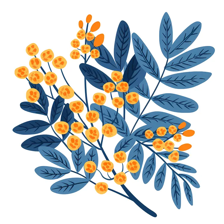 Yellow Flowers in a Floral Arrangement with Blue Leaves