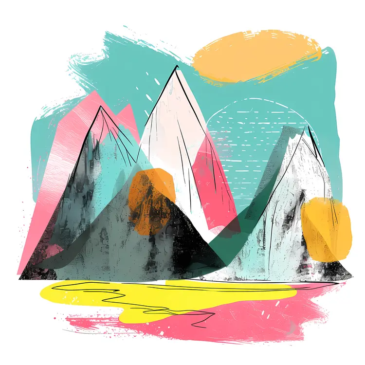 Abstract Mountain Peaks Illustration