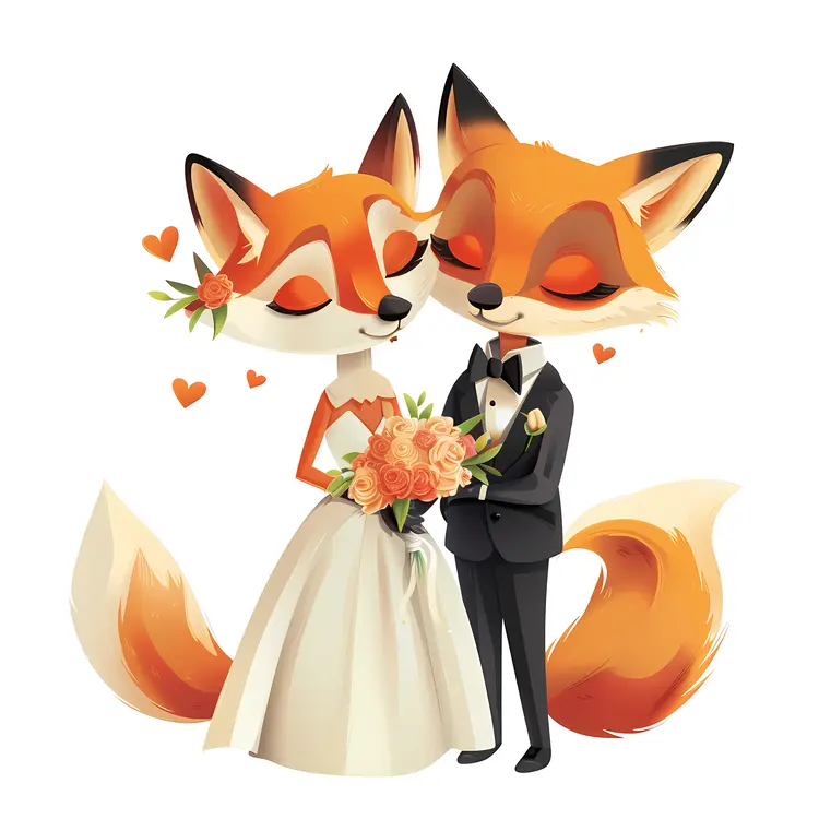 Foxes in Wedding Attire