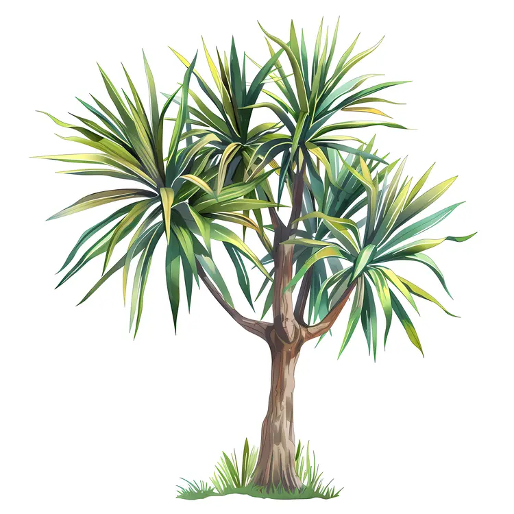 Yucca Tree with Spiky Leaves