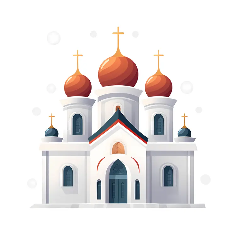 White Domed Church in Winter