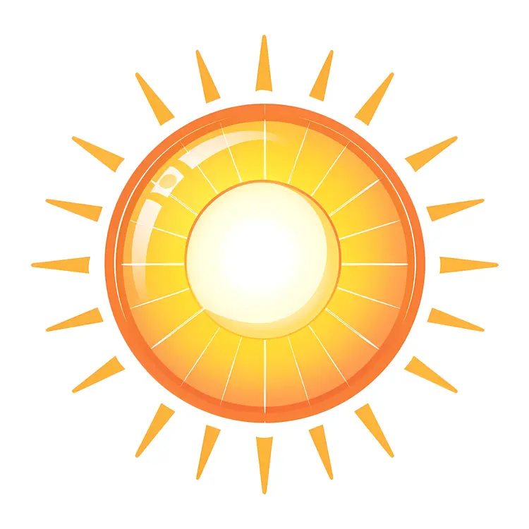 Bright Yellow Sun Symbol