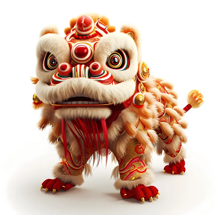 Golden Lion Dance Costume for Chinese New Year