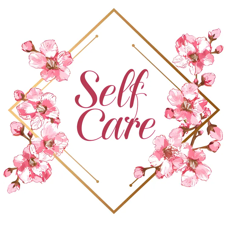 Floral Self Care Graphic for Wellness