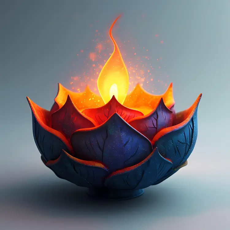 Colorful Decorative Candle with Flame