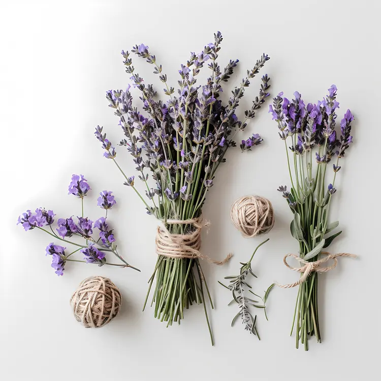 Lavender Bouquets Tied with Twine