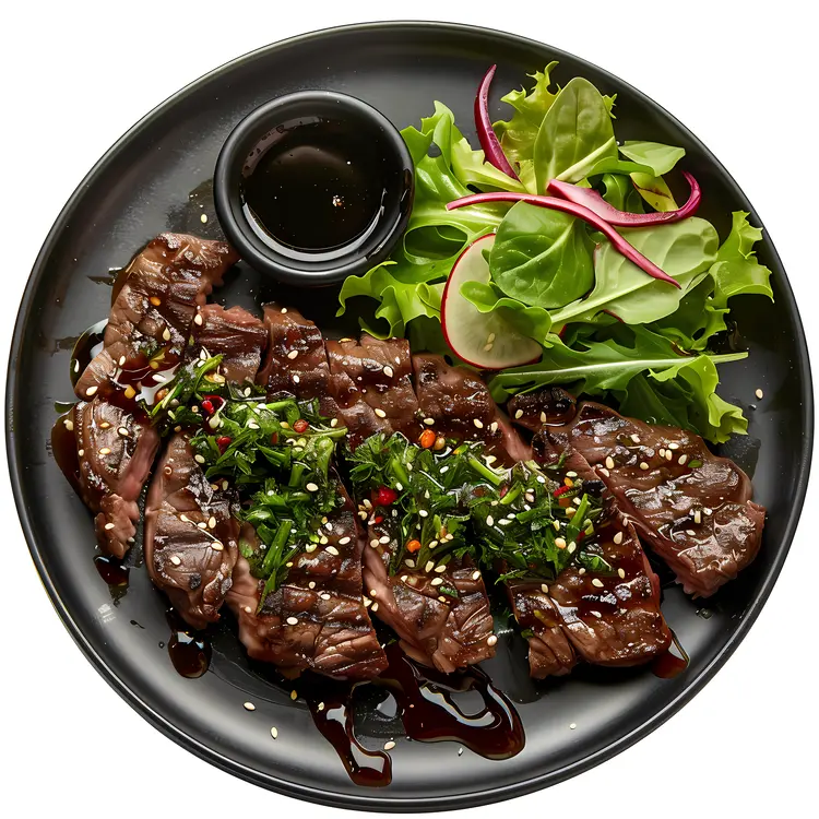 Grilled Steak with Fresh Salad