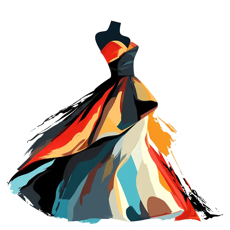 Abstract Colorful Dress Illustration