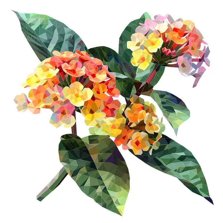 Polygonal Orange and Yellow Flowers in Full Bloom