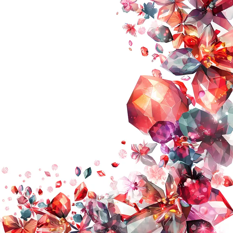 Colorful Crystals and Flowers