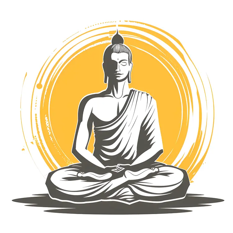 Meditating Buddha with Yellow Halo