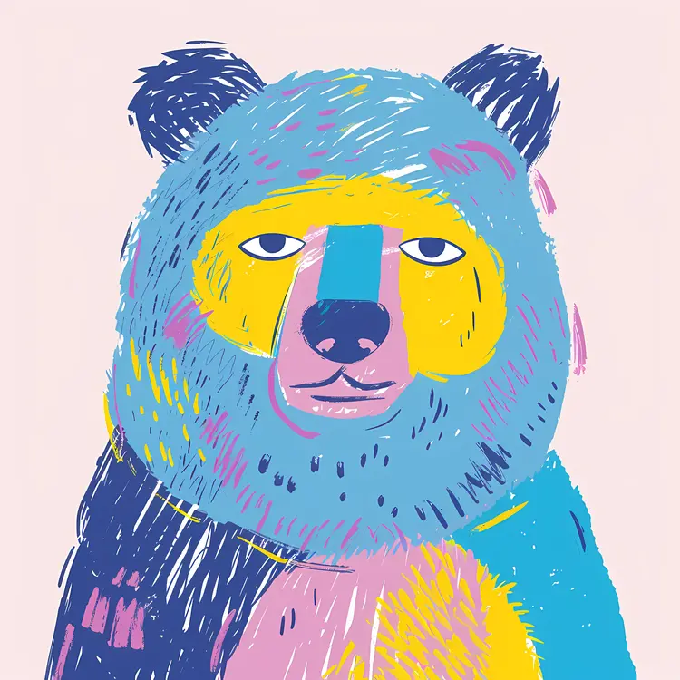 Colorful Bear Illustration