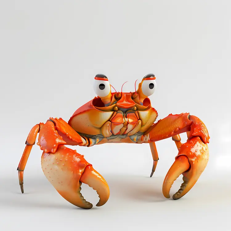Smiling Cartoon Crab