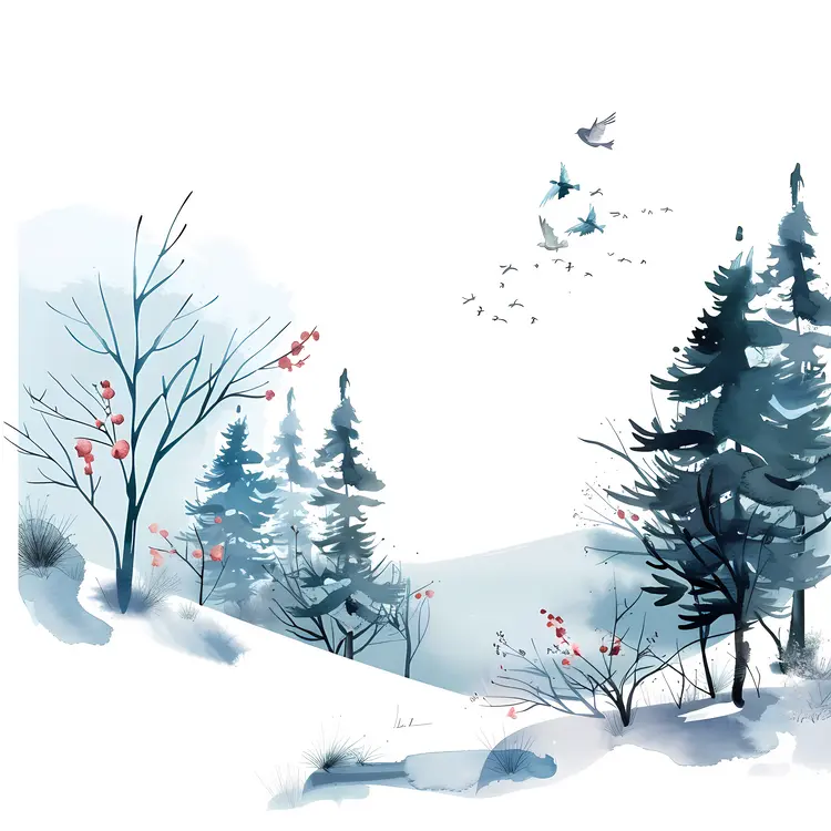 Snowy Forest in Winter