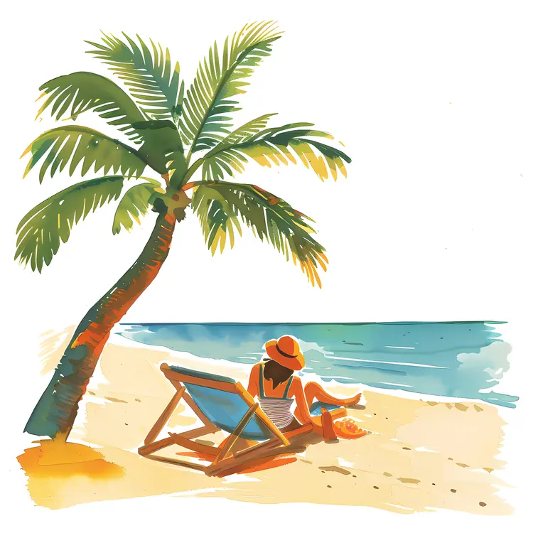 Person Relaxing on Beach Chair