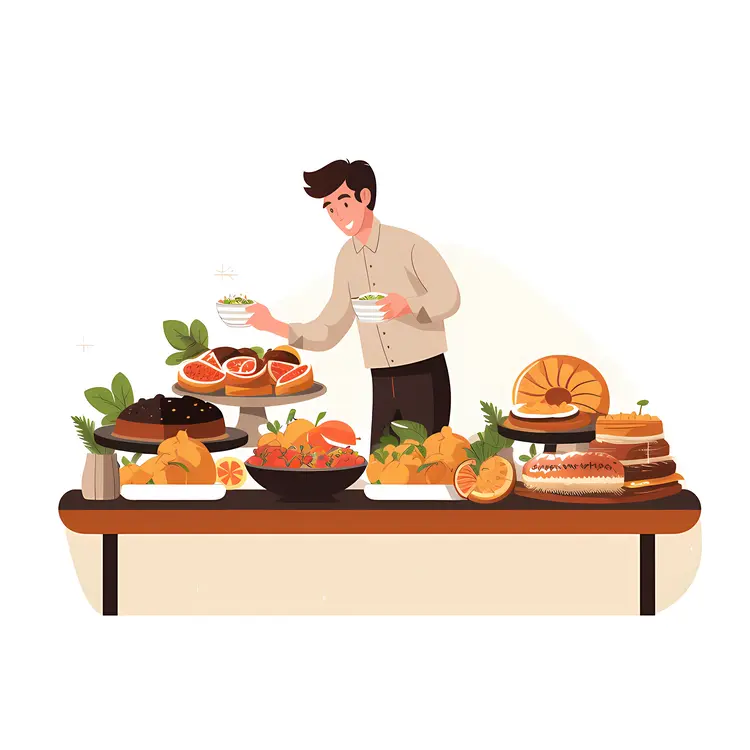 Man at Buffet Table