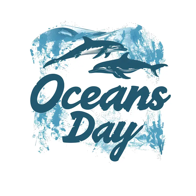 Oceans Day Dolphins Illustration