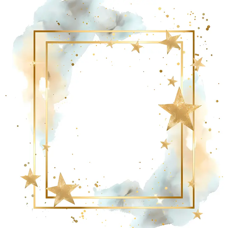 Festive Gold Star Frame