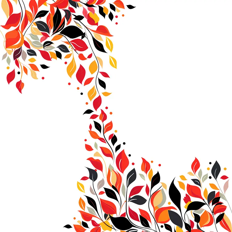 Red and Black Ornate Floral Design