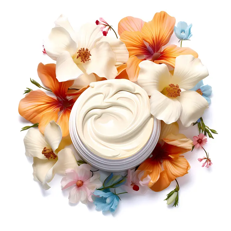 Cream Jar with Vibrant Floral Arrangement