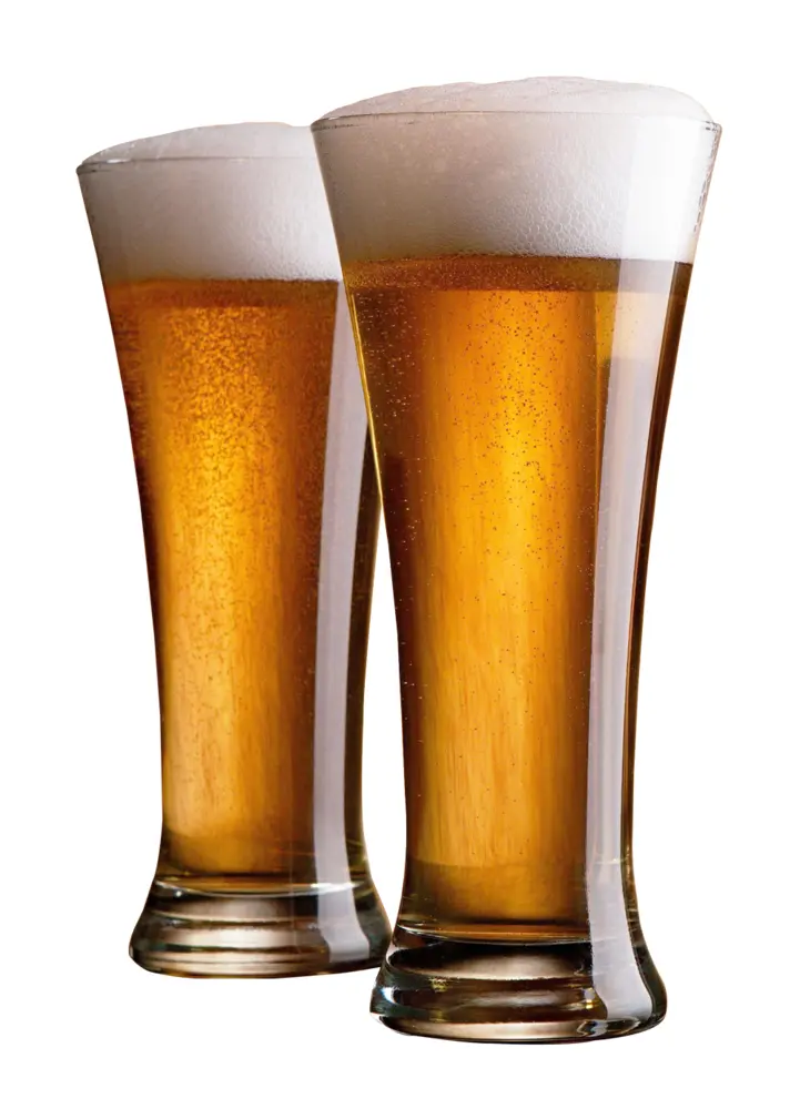 Refreshing Beer in Tall Glasses