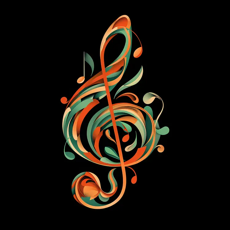 Colorful Abstract Musical Note Illustration