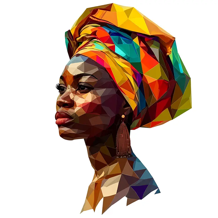 Colorful Headwrap Portrait of a Woman