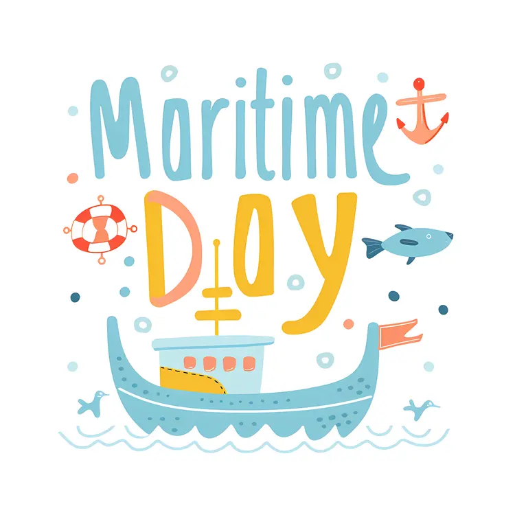 Maritime Day Celebration with Boats and Sea Creatures