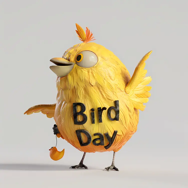 Cute Bird Day Illustration
