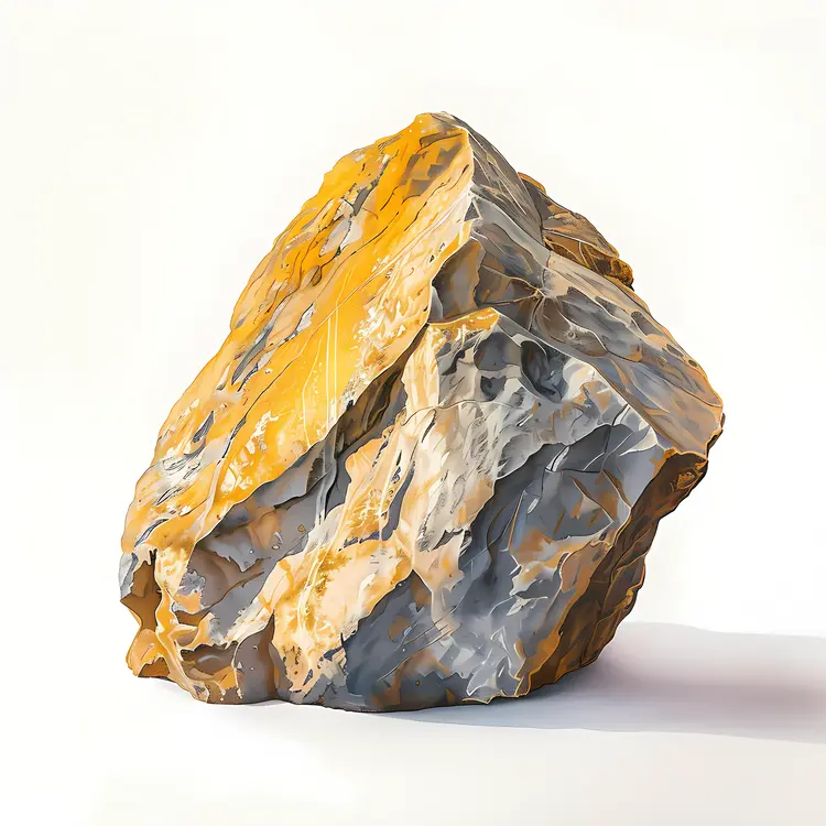 Yellow and Gray Rock with Textures