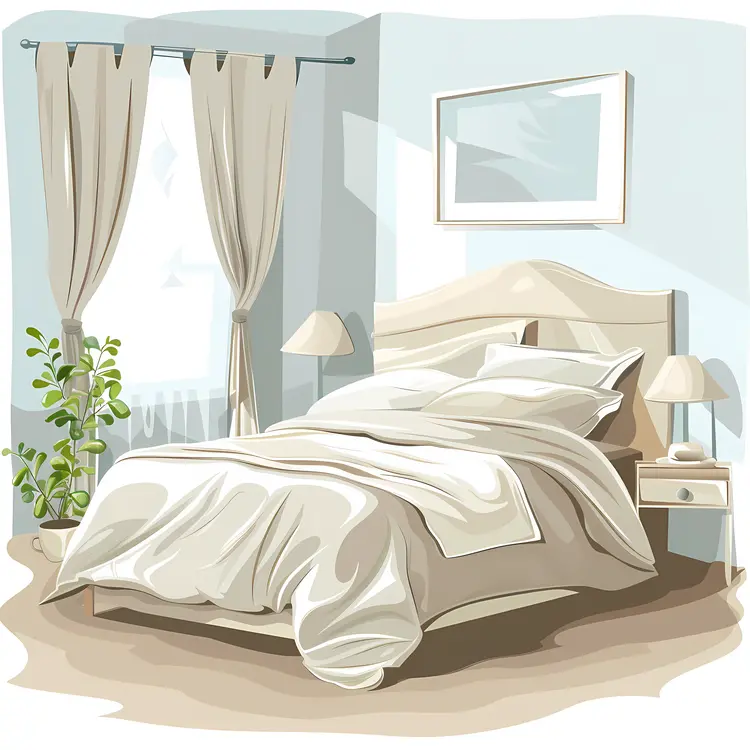 Cozy Bedroom with Curtains
