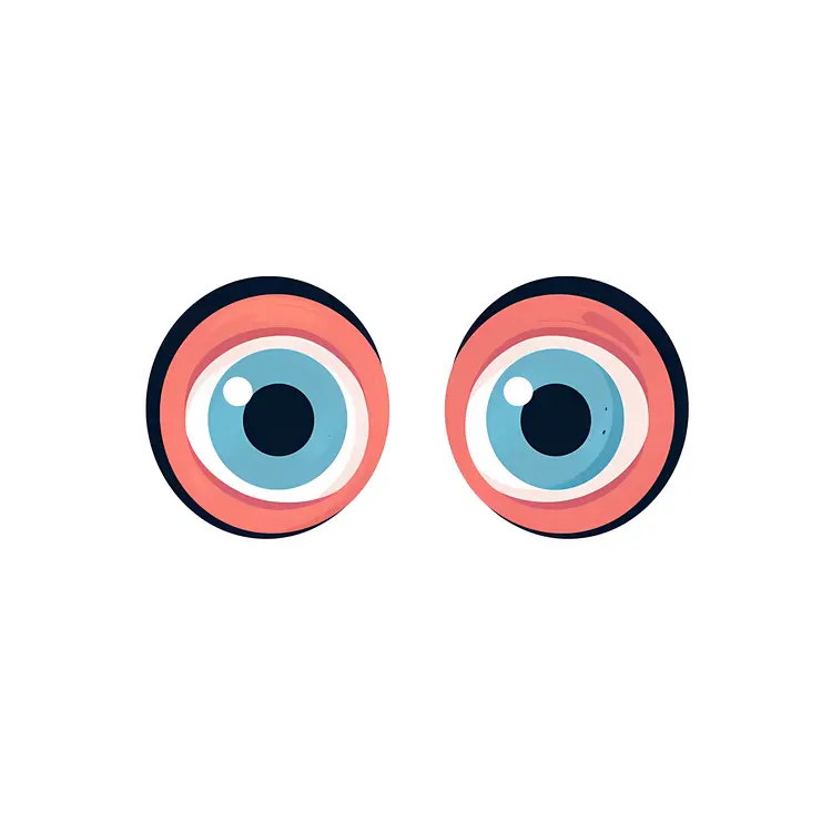 Simple Blue Cartoon Eyes
