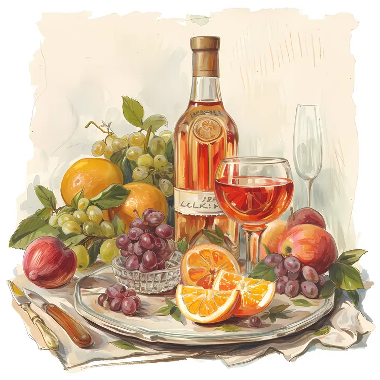 Still Life with Fruit and Wine