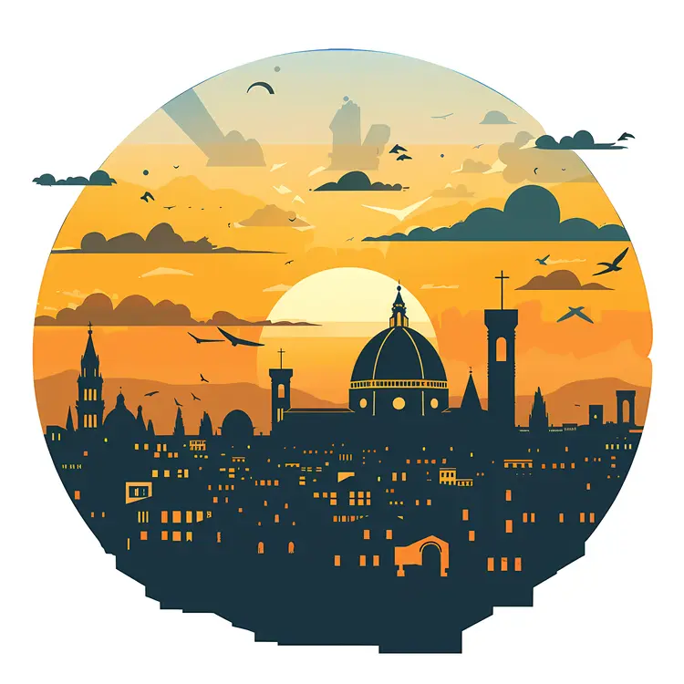 Cityscape with Sunset