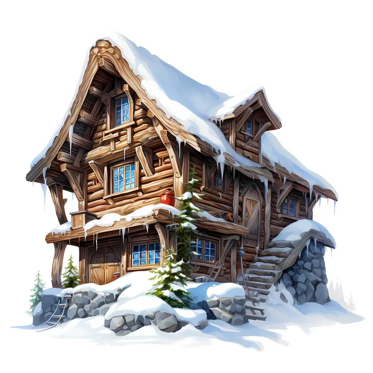 Rustic Snowy Cabin