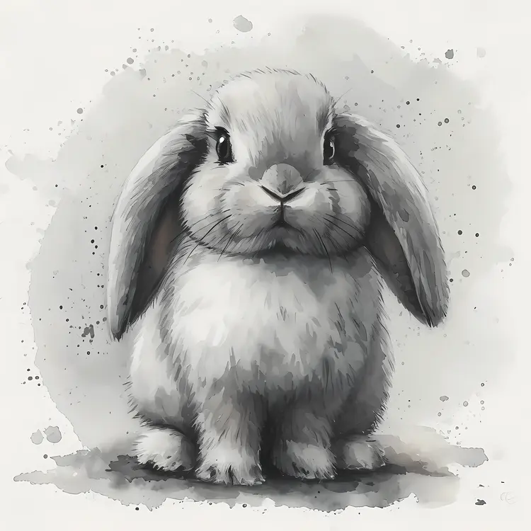 Sitting Gray Bunny