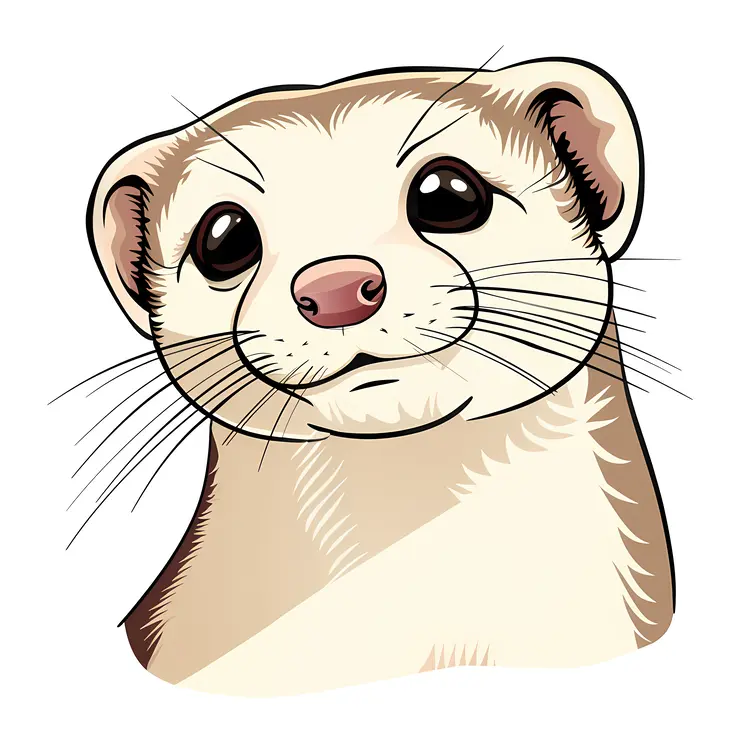 Cute Cartoon Ferret Illustration