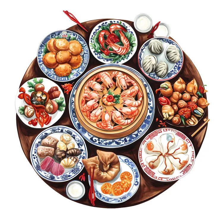 Seafood Platter with Various Dishes