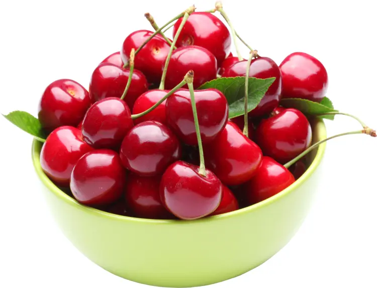 Bowl of Fresh Red Cherries
