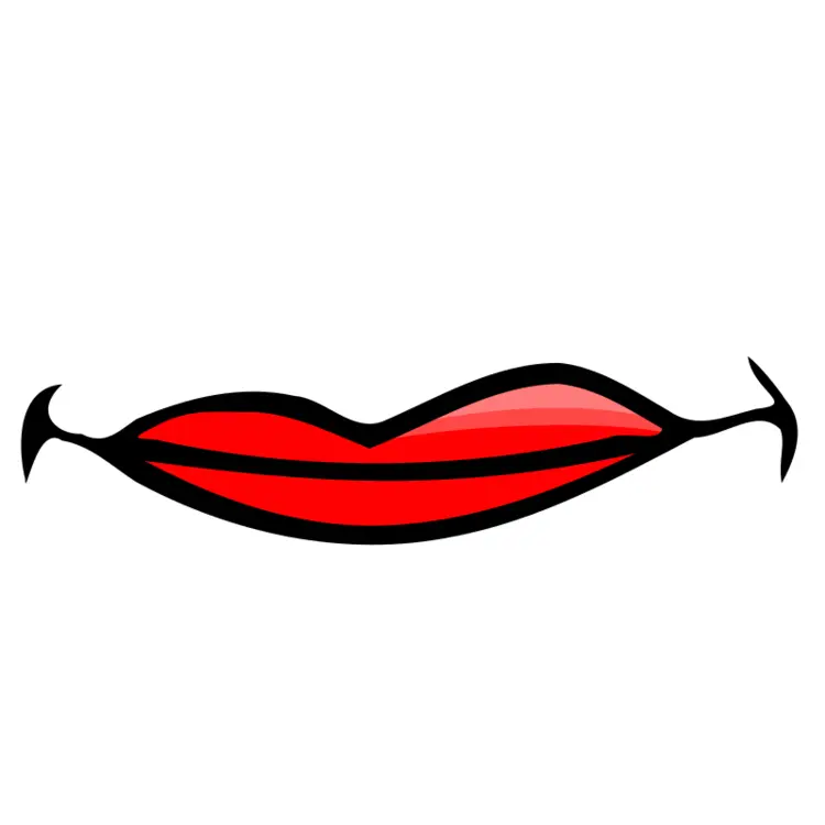 Cartoon Red Lips Illustration