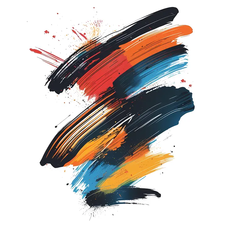 Colorful Abstract Brush Strokes