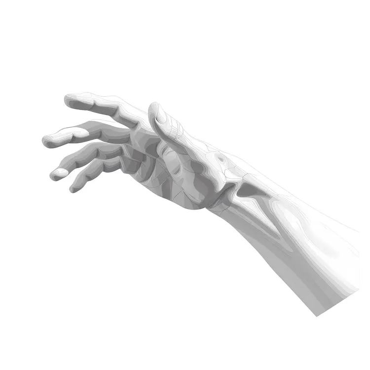 White Open Hand Gesture Illustration