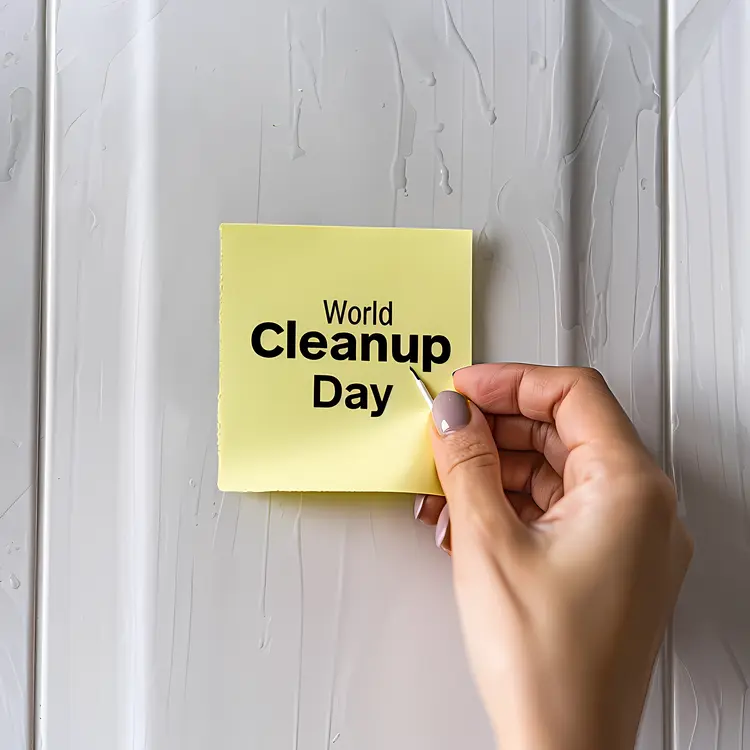 Sticky Note for World Cleanup Day