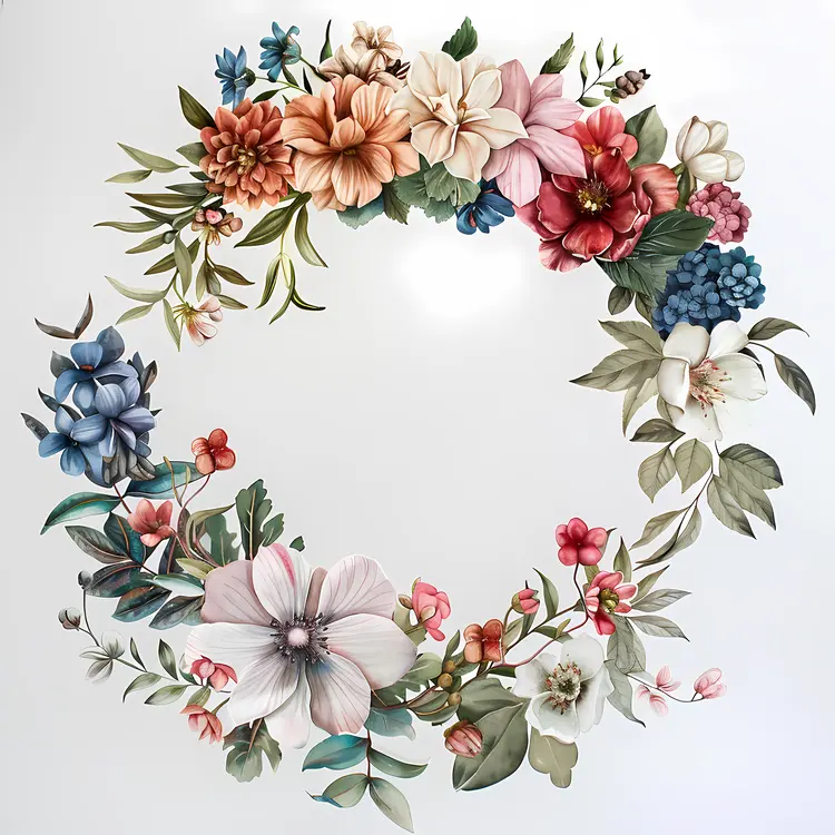 Beautiful Floral Wreath with Mixed Flowers